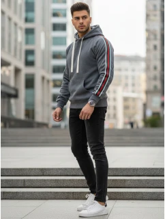 Pánská šedá mikina s kapucí Dstreet model 21994648 - FashionStreet