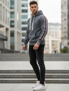 Pánská šedá mikina s kapucí Dstreet model 21994648 - FashionStreet