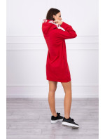 Oversize červené šaty s kapucí