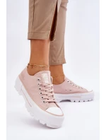 Látkové tenisky na platformě Big Star model 21610266 Nude - Big Star Shoes Látkové tenisky na platformě Big Star model 21610266 Nude - Big Star Shoes