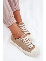 Dámské Textilní Tenisky Big Star RR274795 Béžové Dámské Textilní Tenisky Big Star RR274795 Béžové
