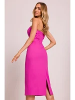 model 20970510 Džínové midi šaty růžové - Moe