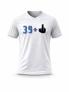 Pánské bavlněné tričko s potiskem - 39+1 - bílé