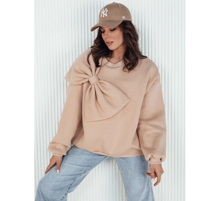 Dámská oversize mikina BOWLOOP beige FashionStreet BY1262