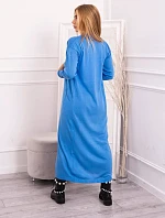 Sweter długi kardigan wiązany w talii jeansowy