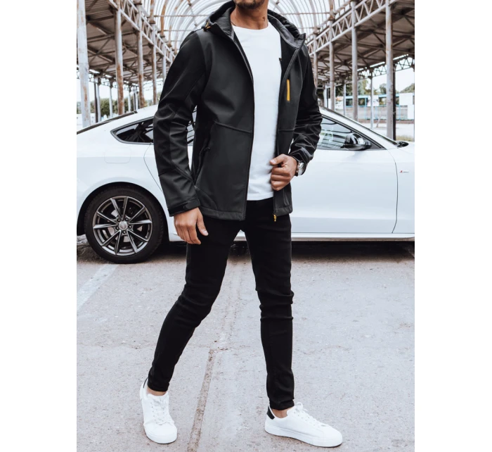 Pánská softshellová bunda s kapucí šedá FashionStreet TX4465