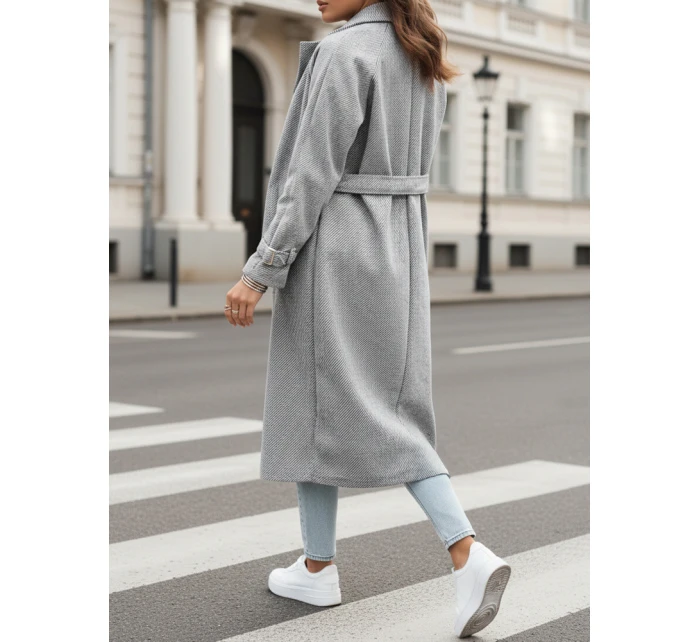 Dámský oversize kabát dlouhý šedý Dstreet model 21982236 - FashionStreet