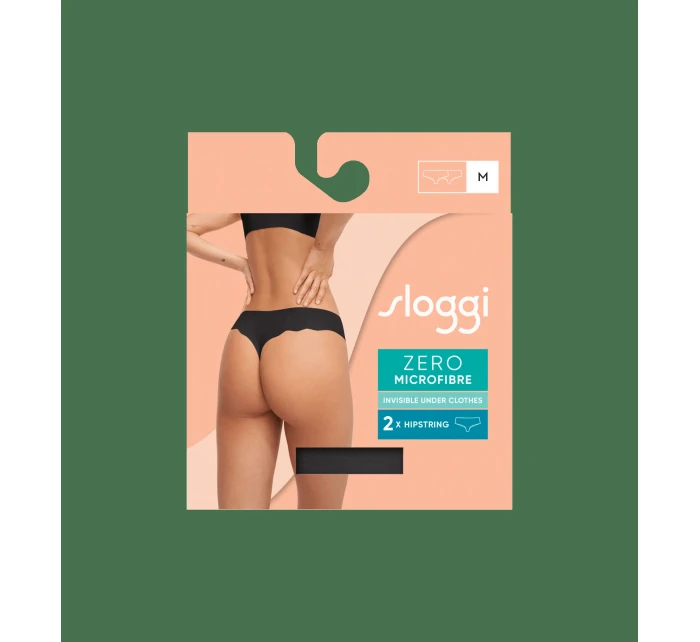 Dámské kalhotky ZERO Microfibre 2.0 Hipstring 2P - BLACK - černé 0004 - SLOGGI