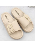 Žabky s přezkou W model 21875102 beige - VINCEZA