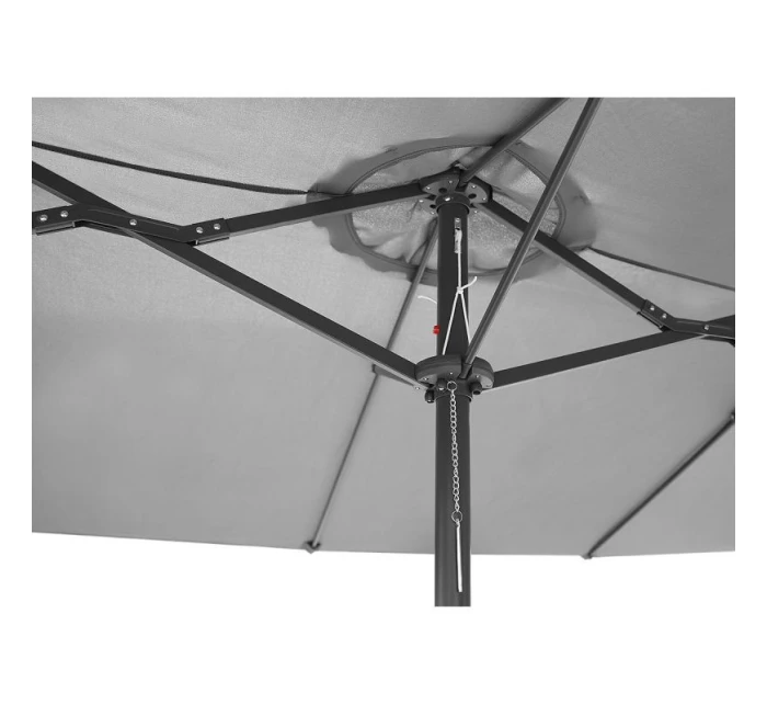 ZAHRADNÍ PARASOL XXXL 2,7x4,6 m ŠEDÝ SASKA GARDEN