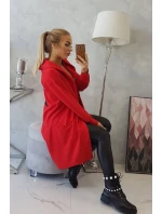 Pláštěnka s kapucí oversize červená