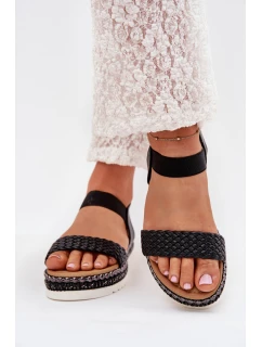 Dámské Sandály S Pletením Na Ozdobené Platformě Černé model 21703728 - Boto