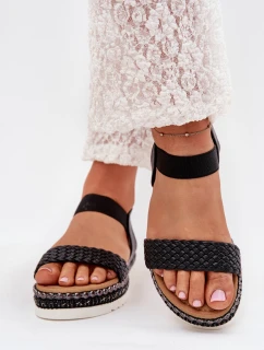 Dámské Sandály S Pletením Na Ozdobené Platformě Černé model 21703728 - Boto