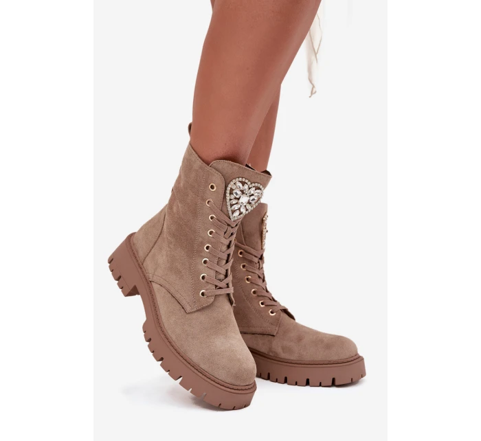 Dámské workery s krystaly na jazyku béžové Rosira Dámské workery s krystaly na jazyku béžové Rosira