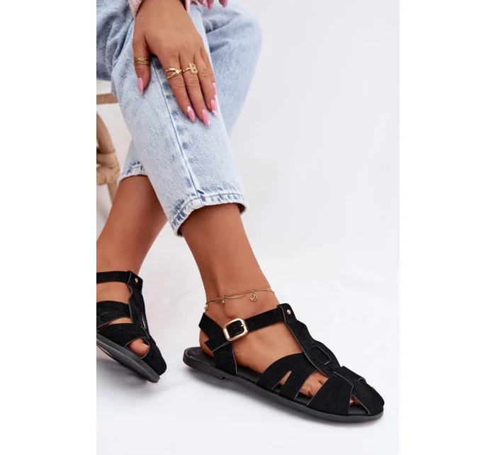 Dámské sandály ploché černé model 21960890 - Boto