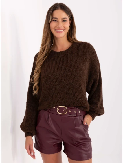 Jumper MI SW 1909.21 tmavě hnědý Jumper MI SW 1909.21 tmavě hnědý