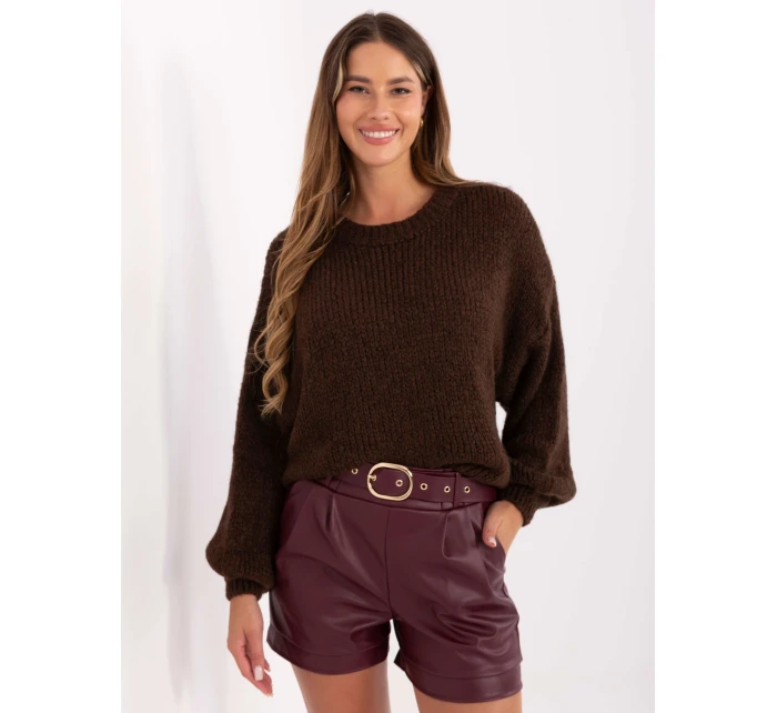 Jumper MI SW 1909.21 tmavě hnědý Jumper MI SW 1909.21 tmavě hnědý