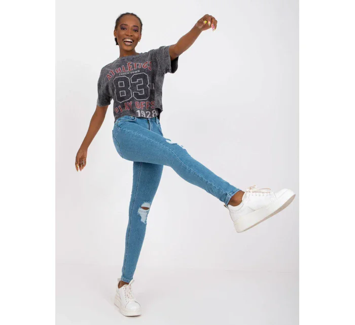 Spodnie jeans RO SP PNT model 21127061 niebieski - FPrice Spodnie jeans RO SP PNT model 21127061 niebieski - FPrice