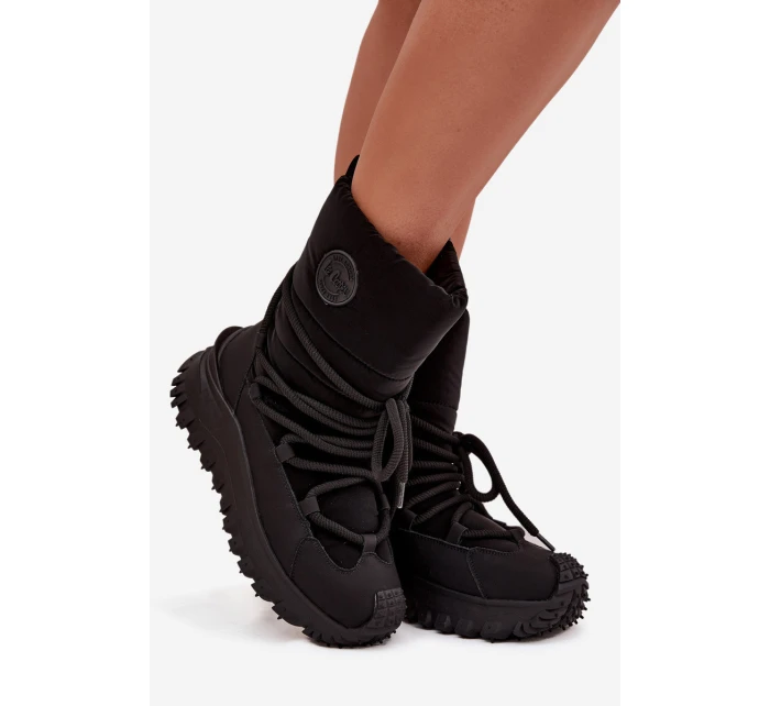 Dámské kožené sněhule na platformě Lee Cooper – černé Dámské kožené sněhule na platformě Lee Cooper – černé