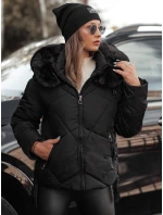 MODIVA prošívaná dámská zimní bunda s kapucí černá FashionStreet TY4726
