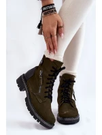 Semišové zateplené boty model 21605472 Zelená - Laura Messi