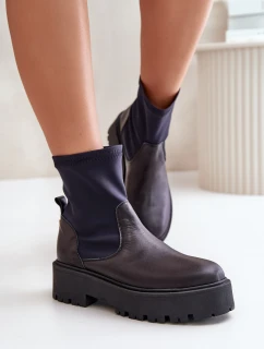 model 21672993 Dámské boty z přírodní kůže černé - Zazoo