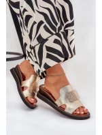 Dámské Klapky Na Klínu Eko Kůže Se Zlaté model 21686811 - Boto