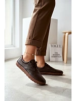 Kožené dámské polobotky Barefoot model 22074657 Čokoládové - Zazoo Kožené dámské polobotky Barefoot model 22074657 Čokoládové - Zazoo