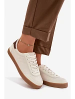 Dámské tenisky z eko kůže Big Star TT274311 světle béžové