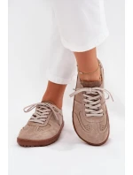 Dámské kožené barefoot tenisky Zazoo – béžové