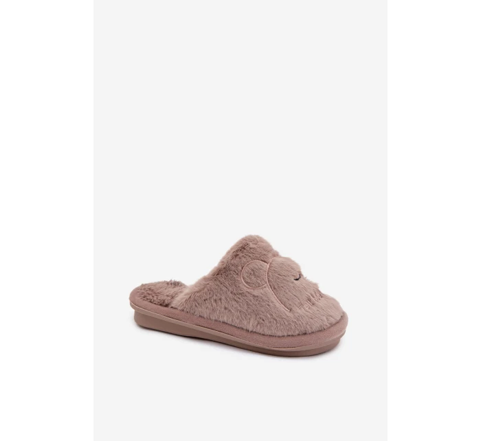 Dětské bačkory s kožíškem – tmavě béžové Norene Dětské bačkory s kožíškem – tmavě béžové Norene