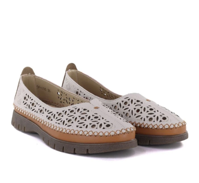 Dámská kožená prolamovaná šedá polobotka Sergio model 22021861 - LEONE