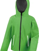 Result R 224JY Dětská 3-vrstvá softshellová bunda s kapucí 30.224J vivid green/black