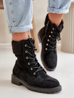 Dámské podšité boty workery na zip černé Mivael