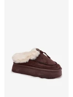 Dámské sněhule s kožíškem na platformě čokoládové model 21714860 - Boto Dámské sněhule s kožíškem na platformě čokoládové model 21714860 - Boto