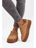 Dámské tenisky na platformě Big Star – camel Dámské tenisky na platformě Big Star – camel