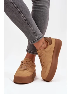 Dámské tenisky na platformě Big Star – camel