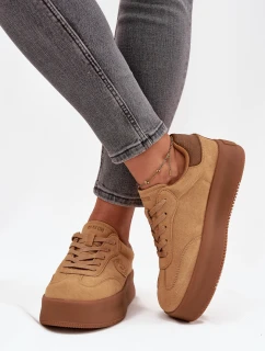 Dámské tenisky na platformě Big Star – camel