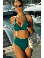 Dámské dvoudílné plavky 20 tm. zelené model 20510031 - Self Dámské dvoudílné plavky 20 tm. zelené model 20510031 - Self