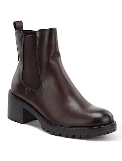 Dámské kotníkové boty na podpatku, zateplené, hnědé, Potocki SZ12742