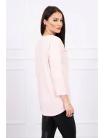 Halenka s potiskem Letní auto pudrově růžové