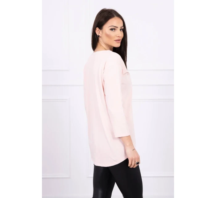 Halenka s potiskem Letní auto pudrově růžové