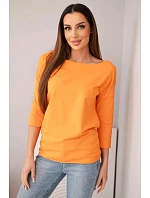 Dámská halenka s lodičkovým výstřihem oranžová