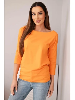Dámská halenka s lodičkovým výstřihem oranžová