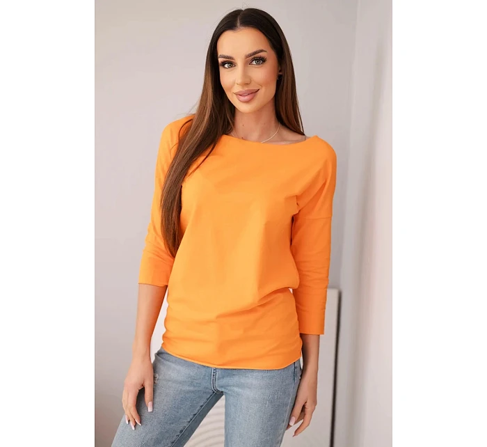 Dámská halenka s lodičkovým výstřihem oranžová