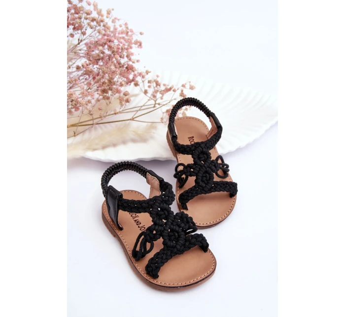 Dětské pletené nazouvací sandály Černe Tracy Dětské pletené nazouvací sandály Černe Tracy