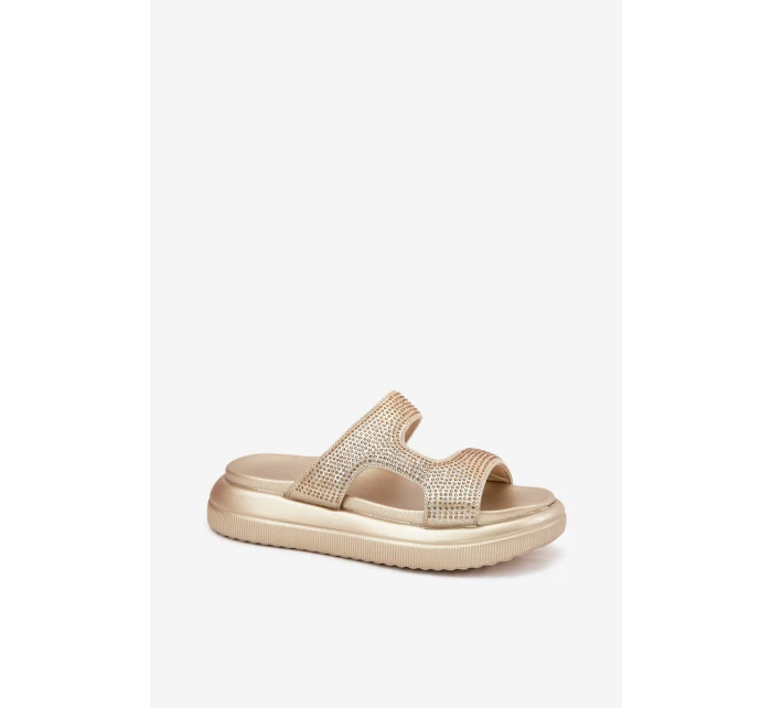 Zdobené Dámské Sandály Na Platformě Zlaté model 21699277 - Boto Zdobené Dámské Sandály Na Platformě Zlaté model 21699277 - Boto