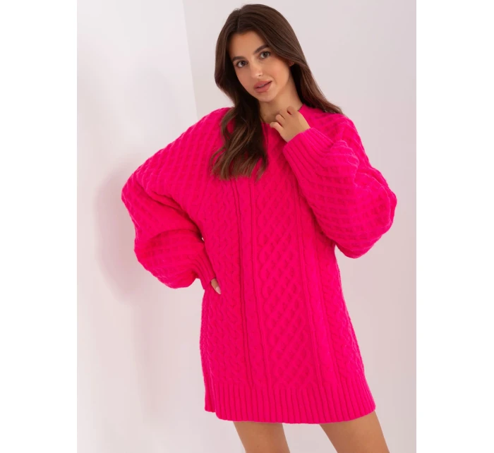 Sweter AT SW  fuksjowy model 18917492 - FPrice