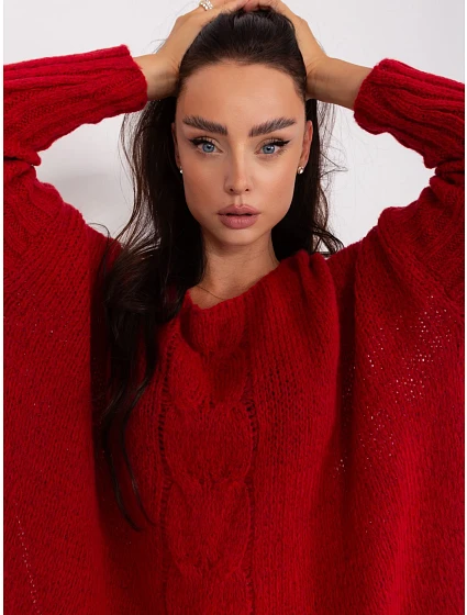 Sweter TW SW BI model 18959409 ciemny czerwony - FPrice Sweter TW SW BI model 18959409 ciemny czerwony - FPrice