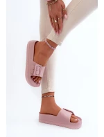 Dámské pěnové pantofle Big Star na platformě - růžová Dámské pěnové pantofle Big Star na platformě - růžová